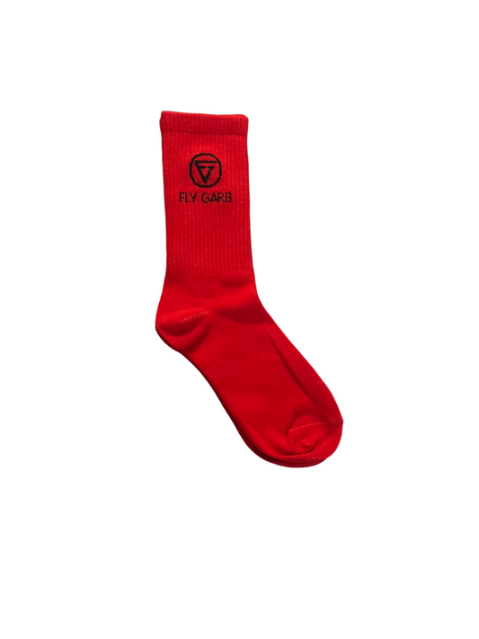 Crew Sock Red with Black Logo